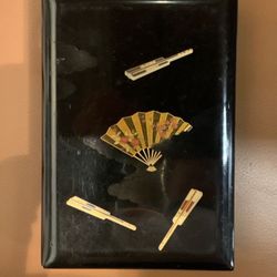 Japanese Black Lacquer Jewelry Box. 1972. $15