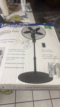 18” BLACK STANDING FAN W REMOTE NEW
