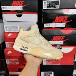 Jordan Off White Sail 4s size 9.5W 8M  USED But Clean