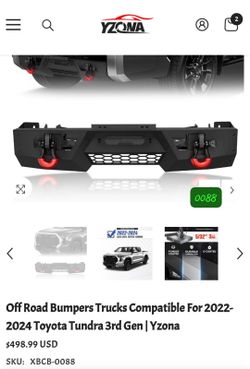 Off Road Bumpers Trucks Compatible for 2022-2024 Toyota Tundra 3rd Gen | Yzona