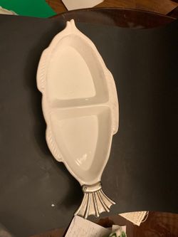 Bella Casa by Ganz Ceramic Fish Shaped Dish Off White
