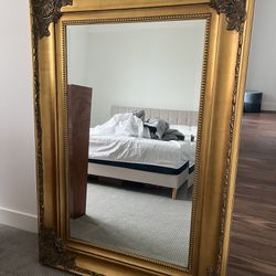 Gilded Gold Ornate Floor Length Mirror - Antique Reproduction