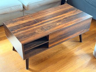 Lift-Top Coffee Table with Storage Shelves