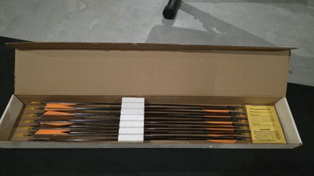 GENTLY USED SET OF 12 CARBON ARROWS - CAE CARBON PLUS 220 USA