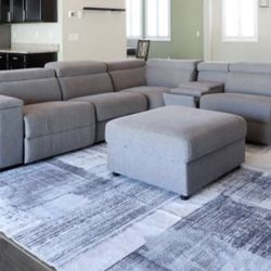 Reclining Sectional Couch + Ottoman