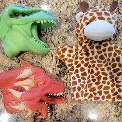 3 Hand Puppets – Rubber & Fabric 