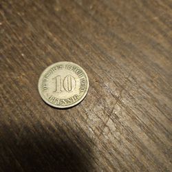 German Empire-Empire-J. 13 coin-10 Pfennig 1896 F-conservatio