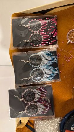 Beaded Dreamcatcher Dangle Earrings