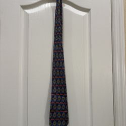 Florida Gators Tie 100% Silk University Florida Diamond Blue Gray Orange Larson 60” Long