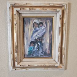 DeGrazia Framed Original Signed De Grazia Oil Painting "Mother And Child