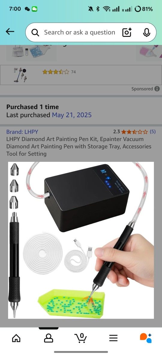 LHPY Diamond Art Painting Pen Kit, Epainter Vacuum Diamond Art Painting Pen with Storage Tray, Accessories Tool for Setting