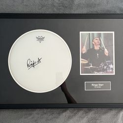 Ringo Starr - The Beatles - Authentic Autographed Drumhead & Framed Photo