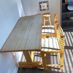 Side decorative Wood table/ Dining table with 2 chairs 30”x60” 