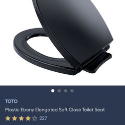 TOTO Plastic Ebony Elongated Soft Close Toilet Seat