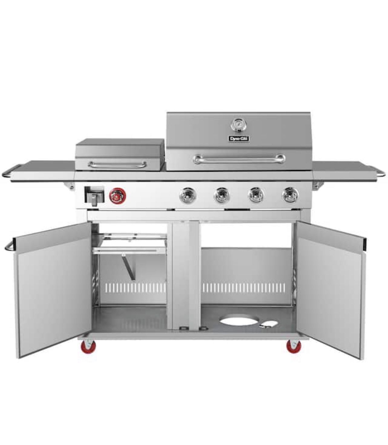 DynaGlo 4Burner Propane Gas Grill in Stainless Steel with Griddle for