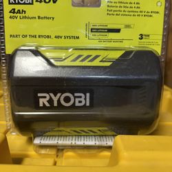 New 40v 4ah Ryobi Battery  / Great For Their Snowblowers  And Lawnmowers
