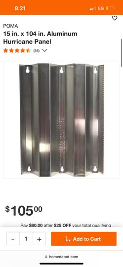 Four 15 Inch. By 104 Inch Aluminum Hurricane Panel