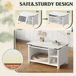 Coffee Table with storage White Color