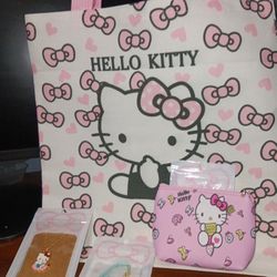 New Hello Kitty Tote Bag, Wallet, Necklace Bracelet  All For 15