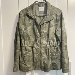 Green Camo Jacket Utility Style Size Small