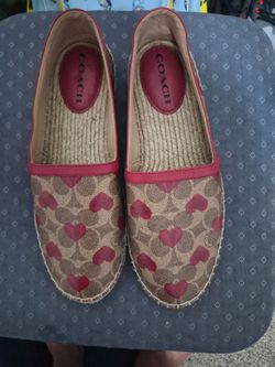 Coach Espadrille Flats with Heart Print