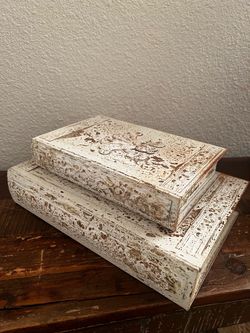 Two Decorative Book-Shaped Storage Boxes Set of 2