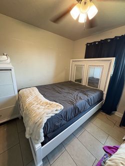 Ashley Furniture queen size white bed frame