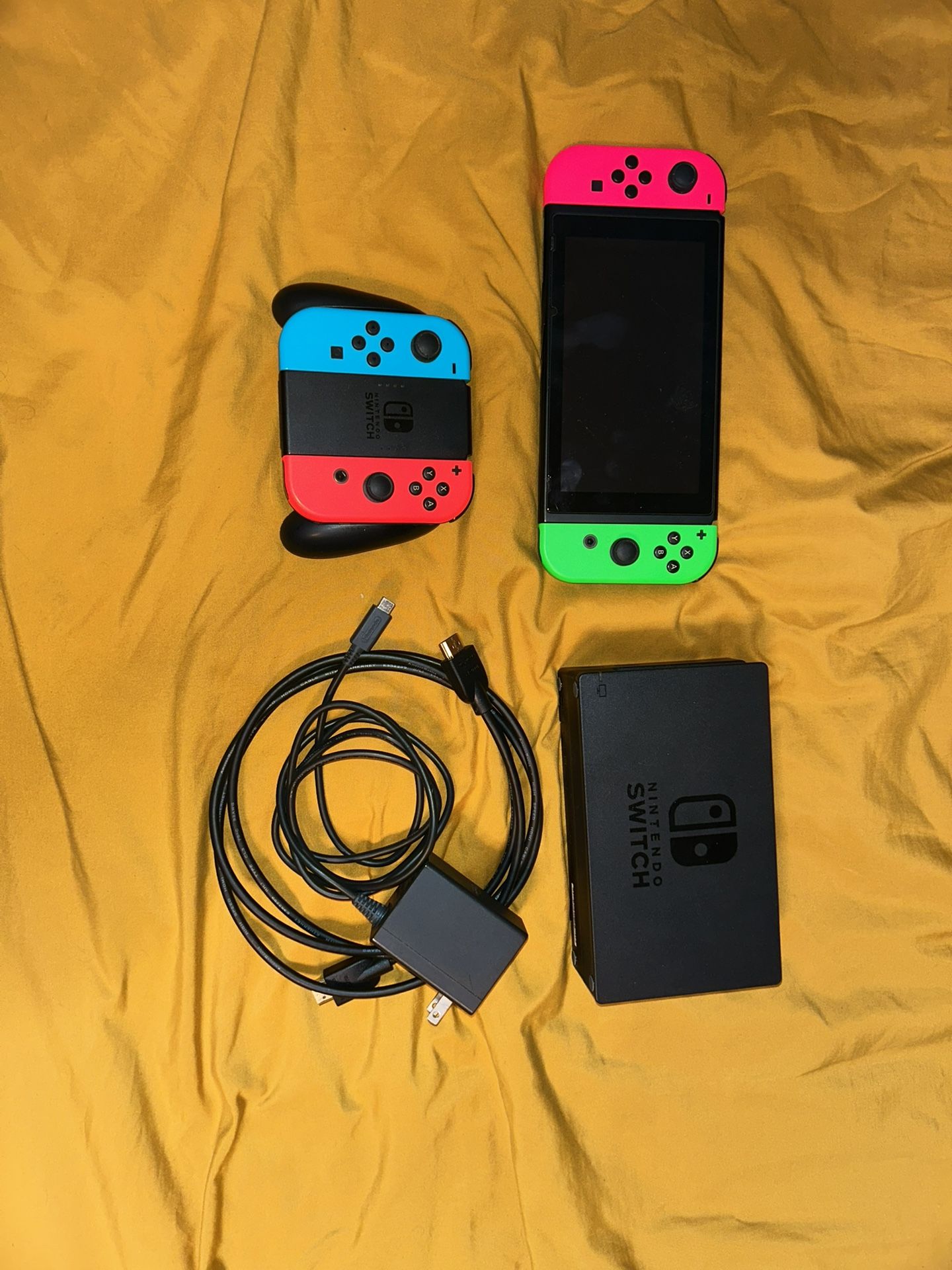 Nintendo Switch with two controllers