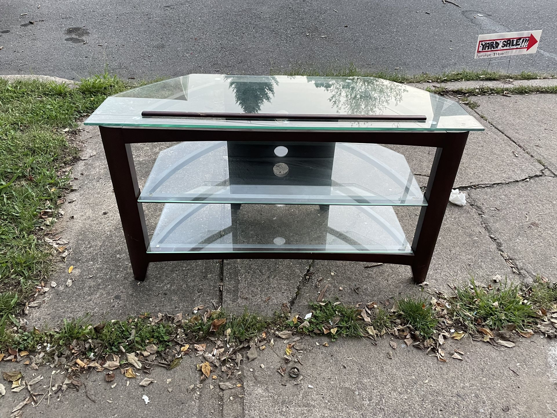 Three Tier Glass Shelf Tv Stand