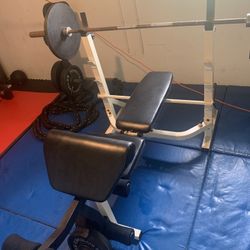 Bench Rack With 45lb Bar
