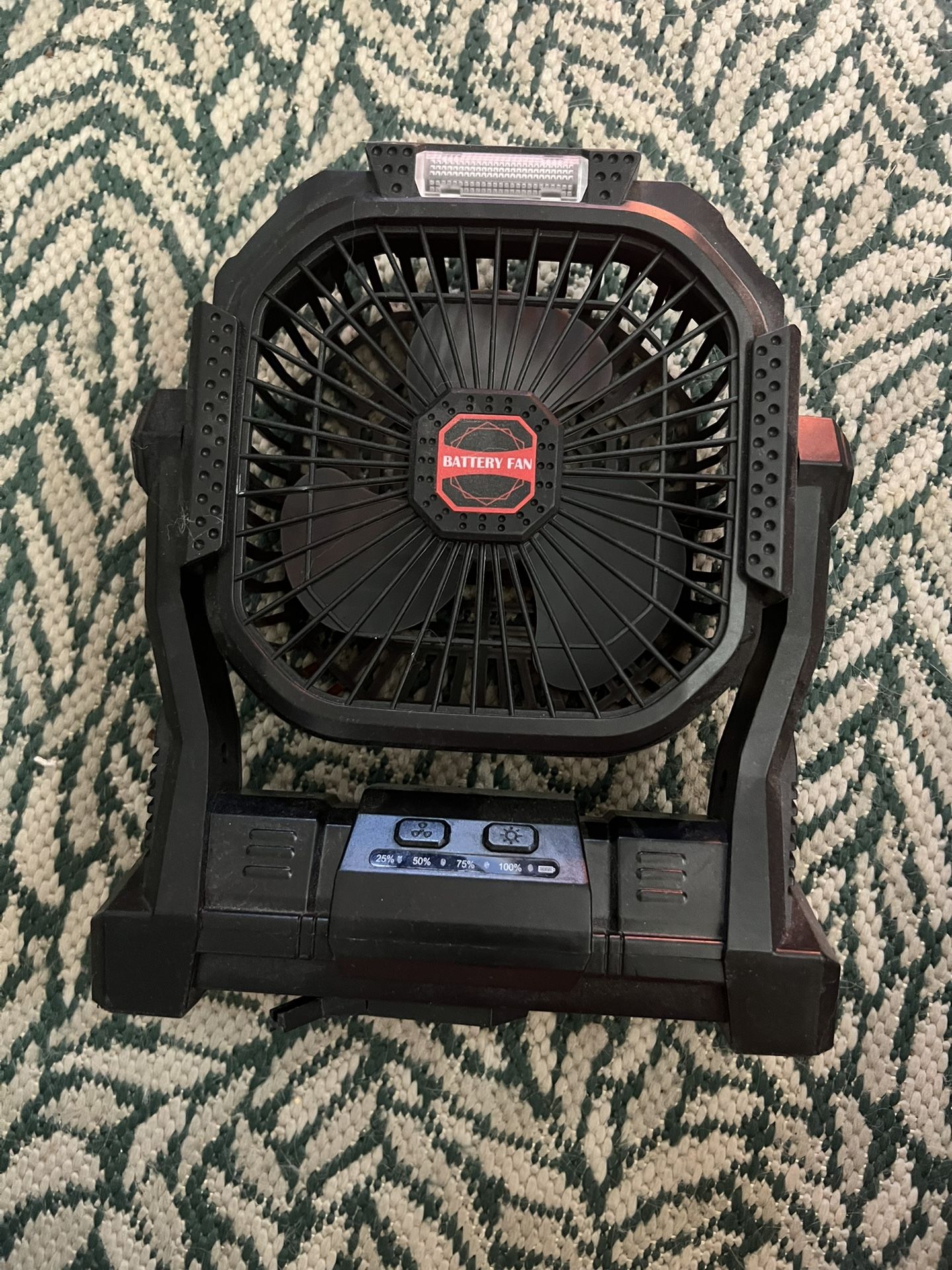 Small Black Battery Powdered Fan