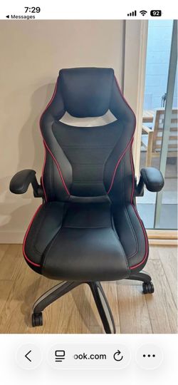 Black leather gaming chair