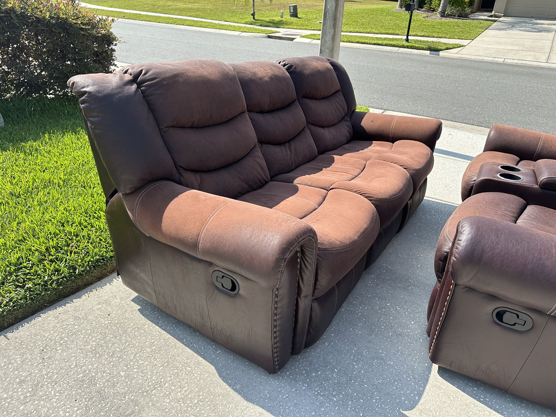 Free - Reclining Couch And Loveseat