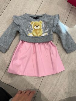 Girls Teddy Bear Sweatshirt Dress Size 2T