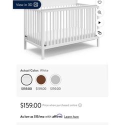 Baby Crib Frame Only,  No Mattress!