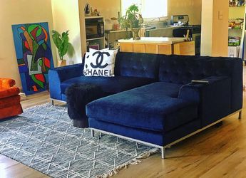 Luxury Velvet Sectional – Custom Upholstered – Great for Airbnb or Home