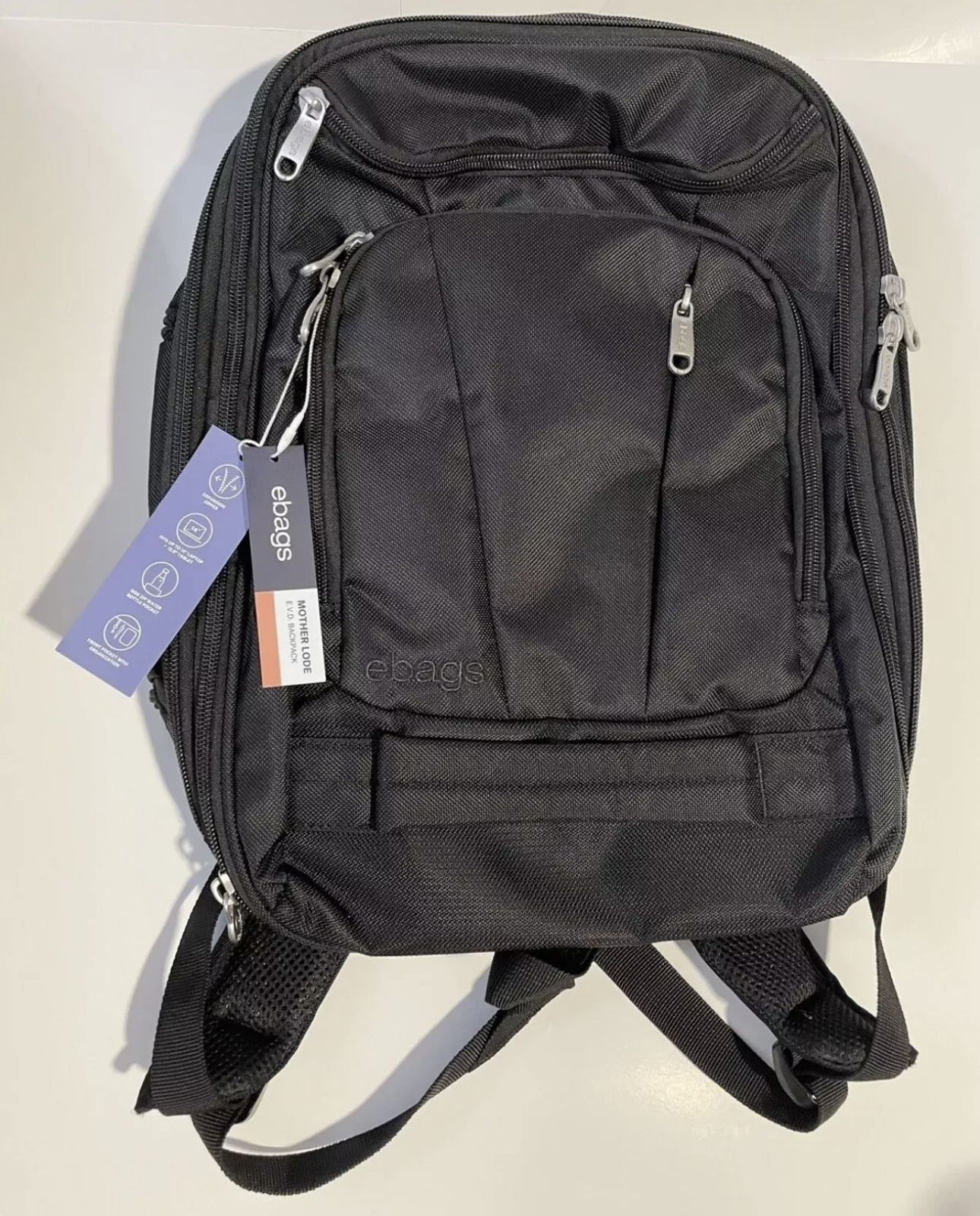 eBags Mother Lode E.V.D Backpack Travel Carry On Bag Heathered BLACK