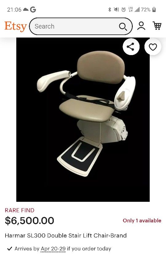 Medical equipment; Harmar SL300 double stair lift