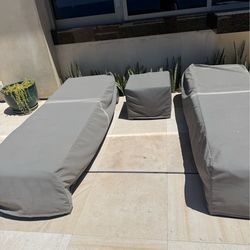 2 RH Lounge chairs with matching table