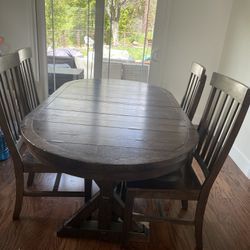 Wood Dining Table and Four Chairs