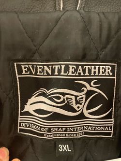 Event Leather Black Leather Jacket 3XL