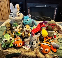 Assorted Disney plush toy collection