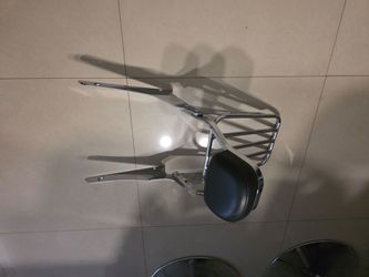 Motorcycle backrest (sissy bar style) with luggage rack, designed to be compatible with Harley-Davidson Touring models