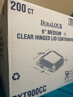 Clear hinged lid containers