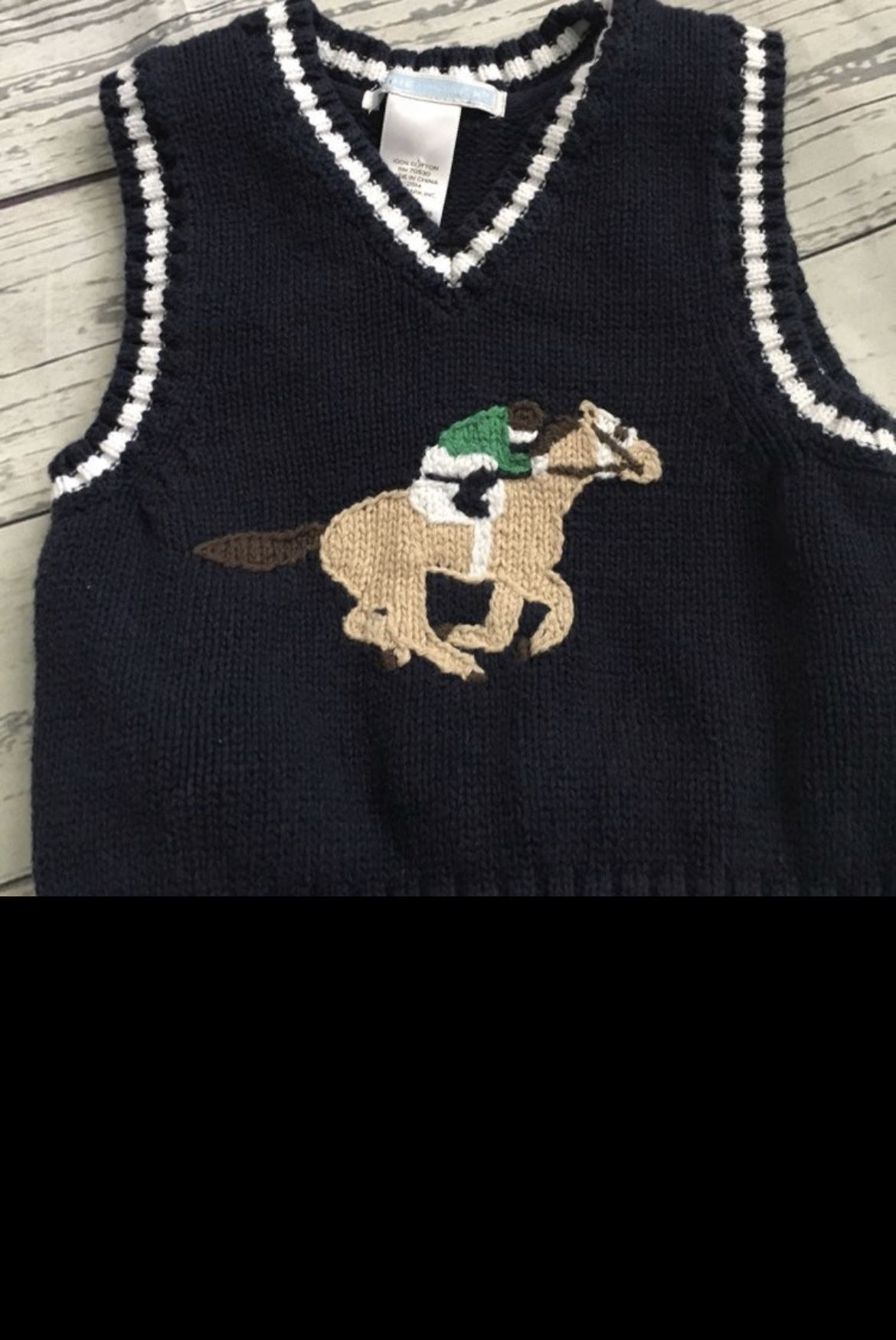 Janie and Jack Horse V-Neck Sweater Baby Boy 3 6 Months