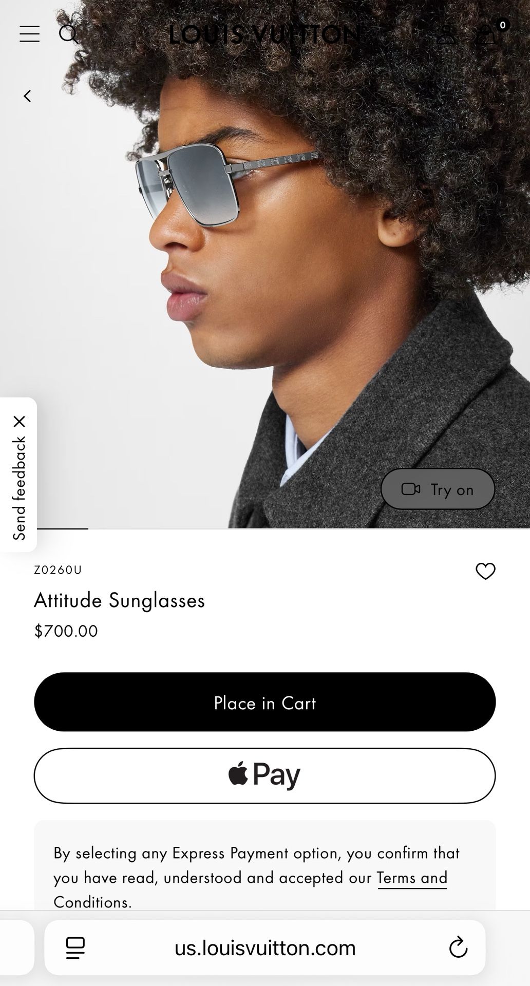 Louis Vuitton Attitude Sunglasses Silver
