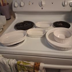 5 French White Corning Ware French White