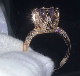 New 18 k rose gold wedding ring set engagement ring