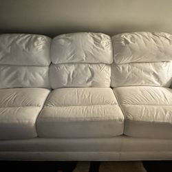 Comfy White Leather Couch!