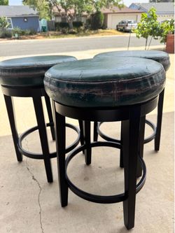 3 Teal barstools - free